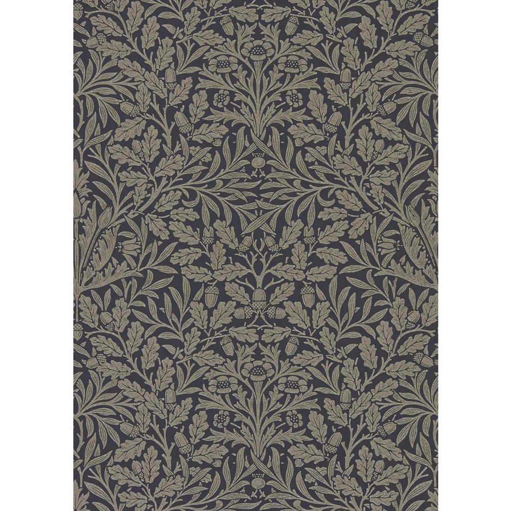 Pure Acorn Wallpaper 216033 by Morris & Co in Charcoal Gilver